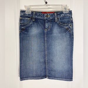 Y2K Guess Studded Low Rise Denim Jean Pencil Skirt Size 24